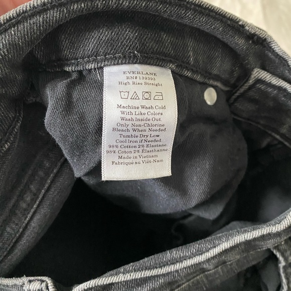 Everlane Black High Rise Straight Ankle Jean Size 27 - Picture 7 of 8